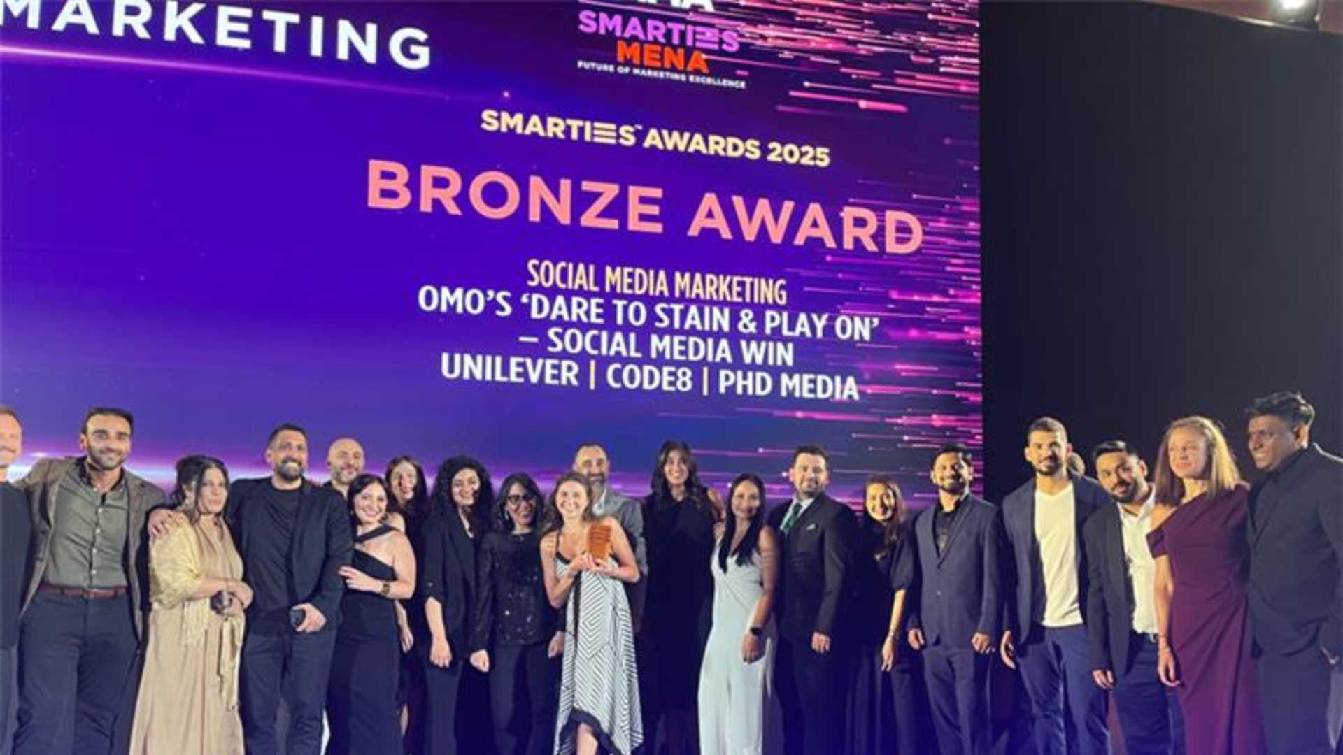 Unilever Arabia celebrating the awards received at MMA MENA