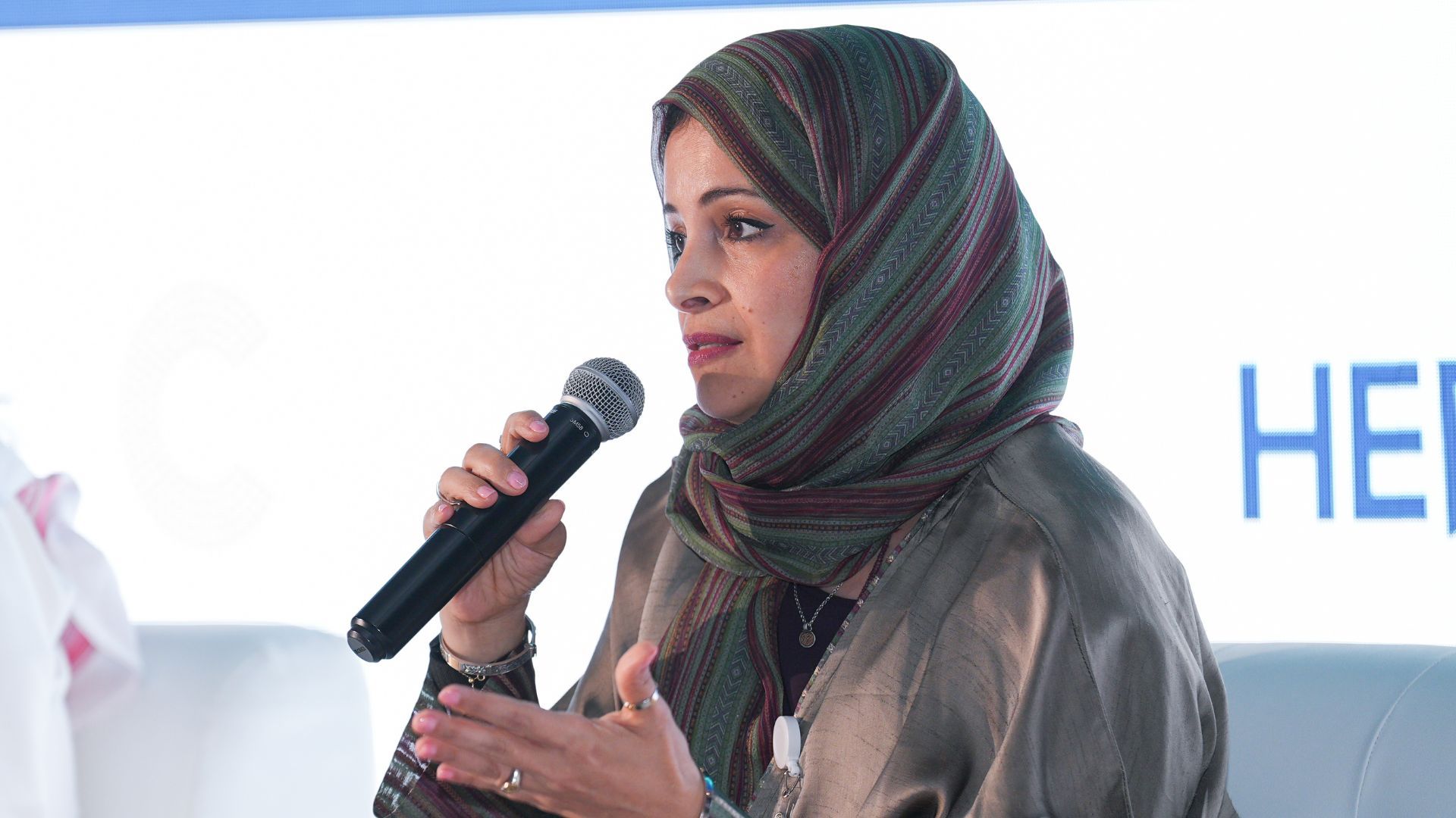 Noor Balfaqeeh in a panel discussion