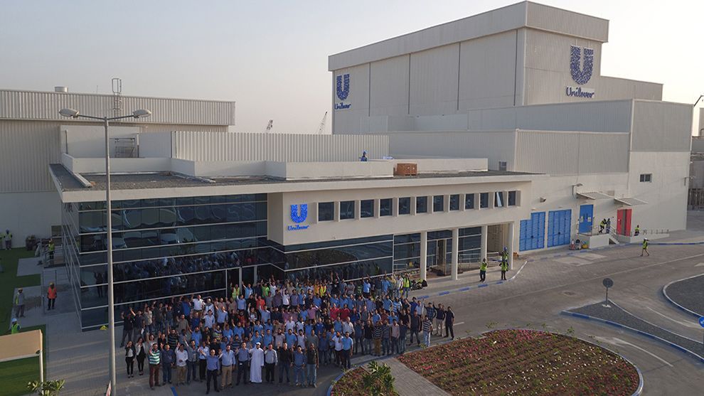 Middle East Unilever building with people