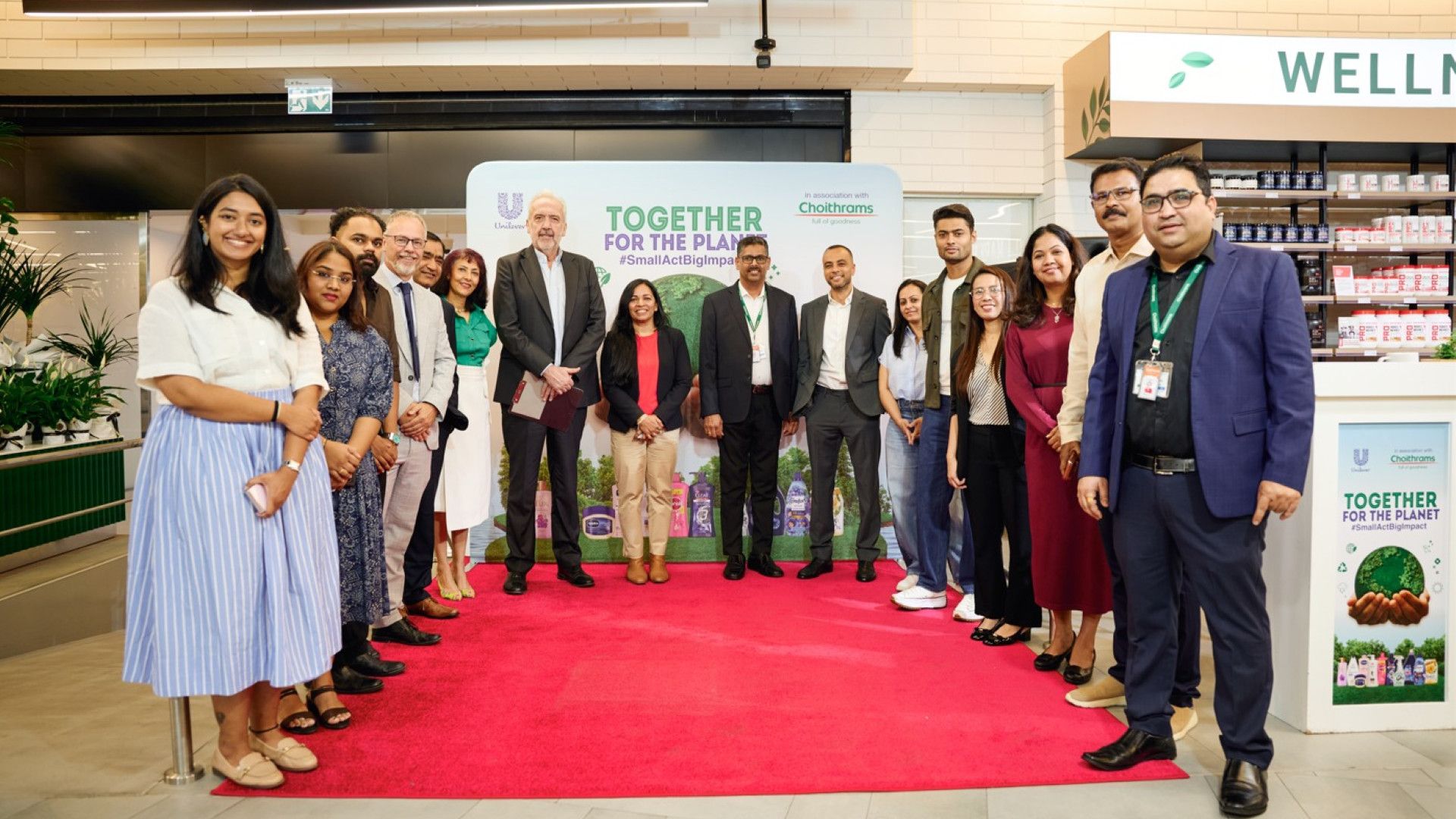 Unilever and Choithrams teams celebrating World Environment Day.
