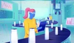 Illustration of girl working in factory. Unilever is recognised by Gartner in its 2020 Supply Chain Top 25 report.