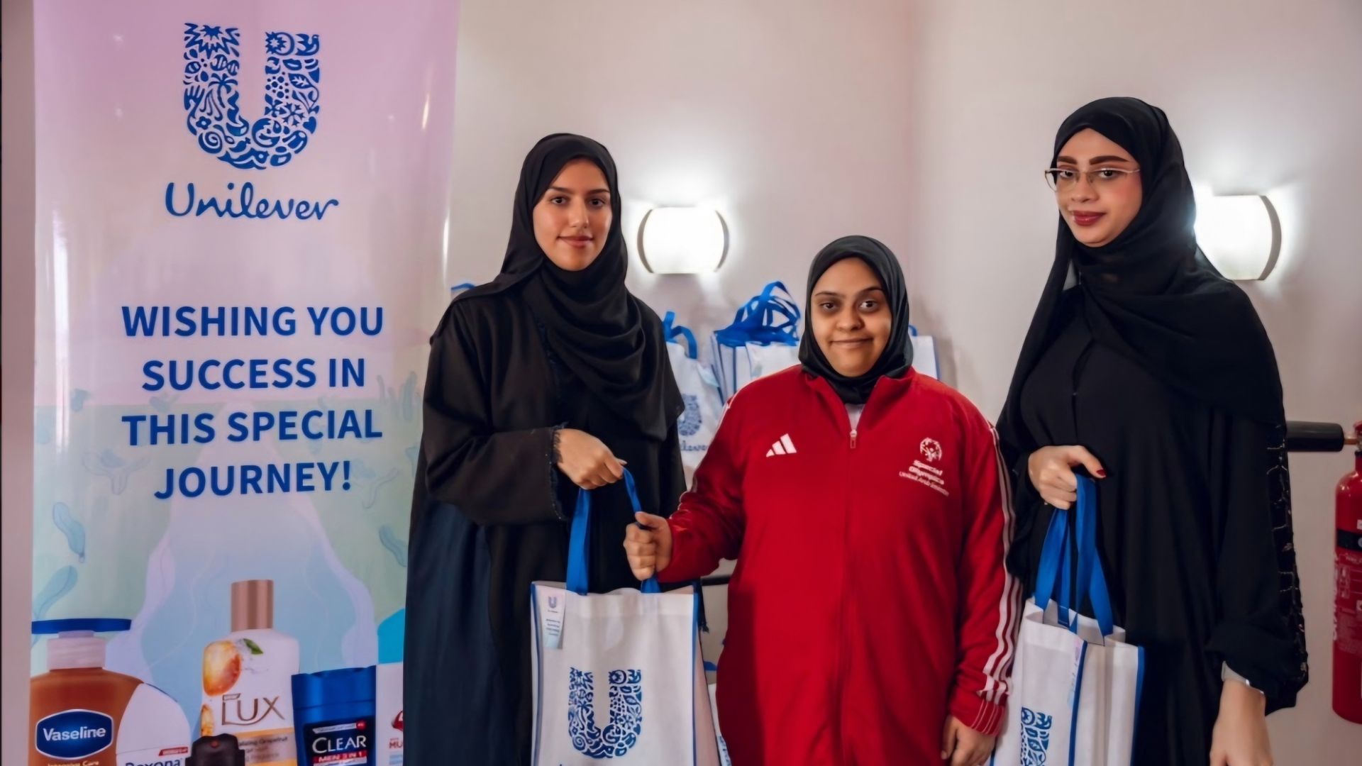 Special Olympics team carrying our products