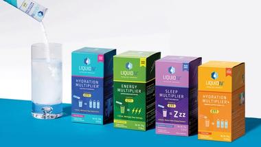 A display of Liquid I.V. products