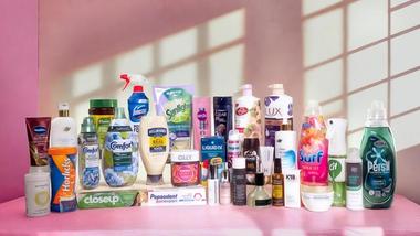 Line-up of Unilever’s Power Brands including Dove, Liquid I.V., Degree, Vaseline, Persil, Cif, Hellmann’s and Knorr.