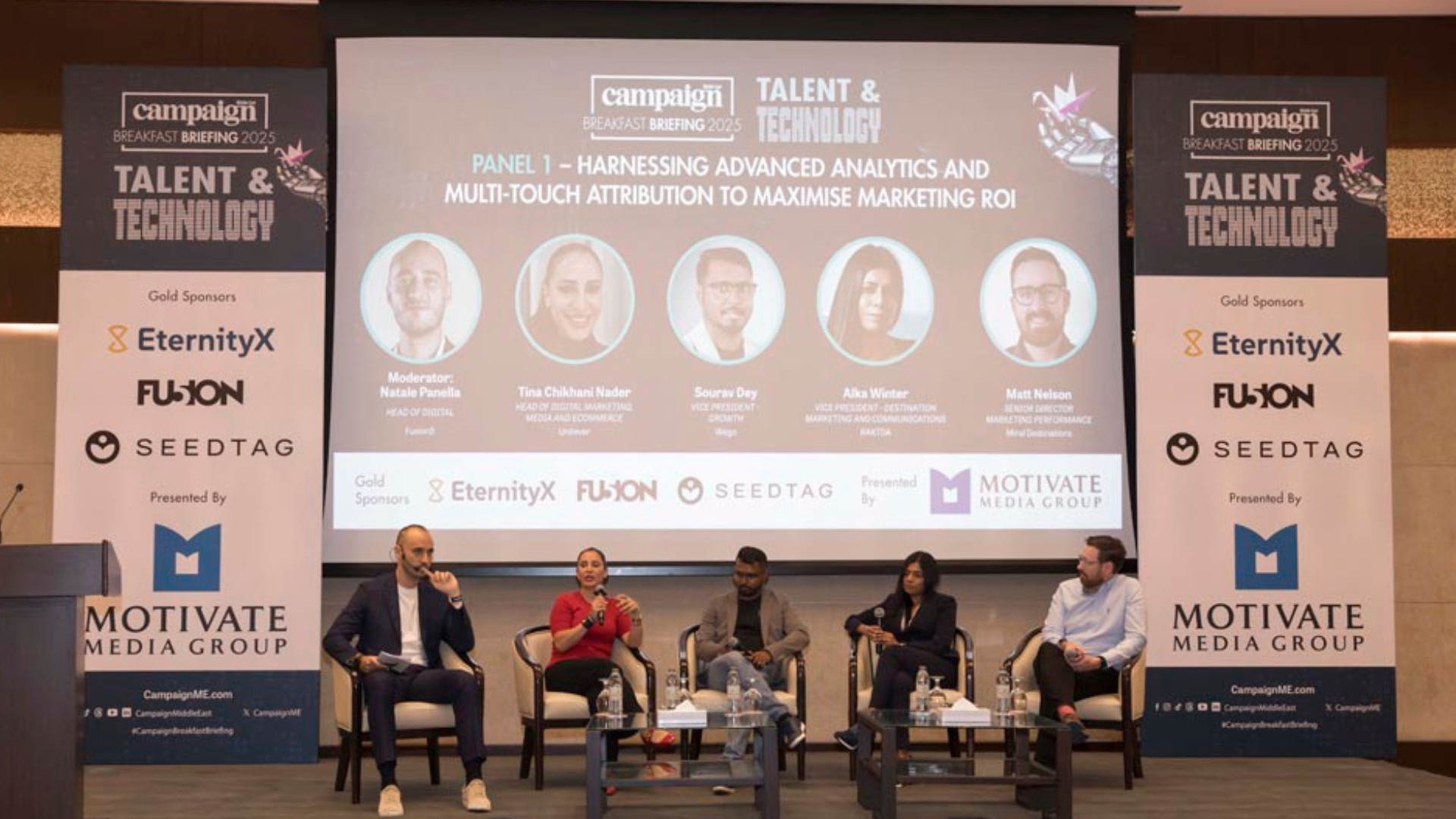 Tina Chikhani Nader at panel discussion